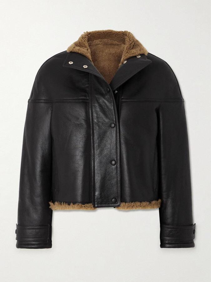 Yves Salomon Cropped Shearling Jacket - Green