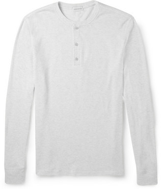 Club Monaco Waffle-Knit Cotton-Blend Henley T-Shirt