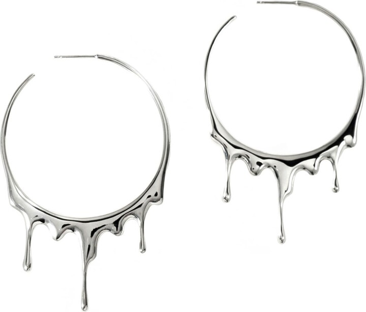 Marie June Jewelry Dripping Circular L Sterling Silver Earrings