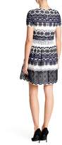 Thumbnail for your product : Monique Lhuillier Embroidered Short Sleeve Lace Dress