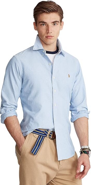 Polo Ralph Lauren Classic Fit Oxford Shirt (Blue) Men's Clothing - ShopStyle