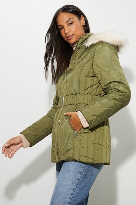 Womens Khaki Puffer Jacket | ShopStyle UK