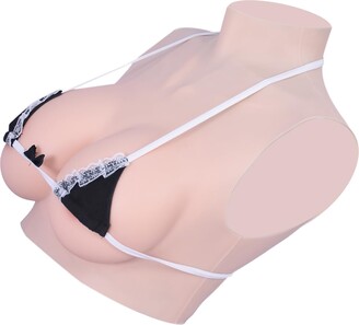 Crossdressing Breast Forms High Collar Silicone Breast Plate B-G Cup Fake  Boobs Filled with Elastic Cotton Ivory White,C Cup : : Fashion