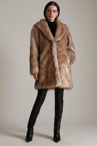 Thumbnail for your product : Karen Millen Lydia Millen Petite Tipped Faux Fur Long Coat