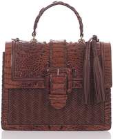 Thumbnail for your product : Brahmin Medium Francine Croc Embossed & Woven Leather Satchel