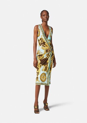 Versace Fendace Gold Baroque Midi Dress - ShopStyle