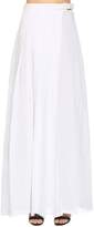 Max Mara Pleated Linen Long Skirt W/ Buckle