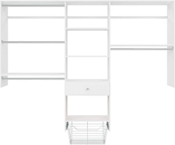 Closet Evolution 48 in. W - 96 in. W White Kids Convertible Wood Closet System