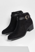 Thumbnail for your product : boohoo Buckle Strap Detail Low Heel Chelsea Boots