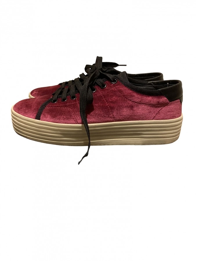 pink velvet trainers