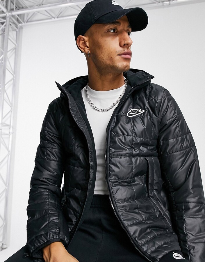 Nike synthetic fill quilted parka jacket in black - BLACK - BLACK -  ShopStyle