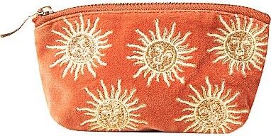 Elizabeth Scarlett Sun Goddess Rust Velvet Coin Purse