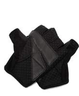 Thumbnail for your product : Café Du Cycliste Leather And Mesh Fingerless Gloves - Mens - Black