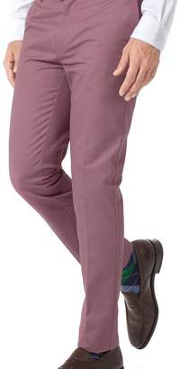 Charles Tyrwhitt Light pink extra slim fit flat front non-iron chinos