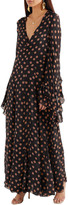 Thumbnail for your product : De La Vali Oswalda Ruffled Polka-dot Chiffon Wrap Maxi Dress