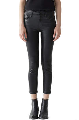 A Gold E Sophie High-Rise Skinny Leatherette Cropped Jeans