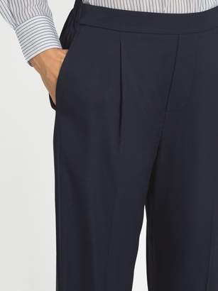 Vince Wide Leg Stretch Satin Trousers - Womens - Navy