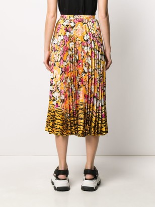 Saloni Floral-Print Pleated Skirt