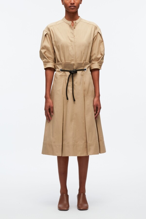 Origami Shirt Dress in KHAKI
