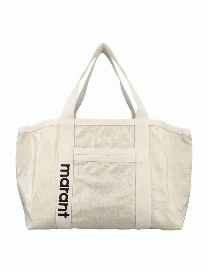 Isabel Marant Textured Linen-Cotton Shoulder Bag with Relaxed Silhouette