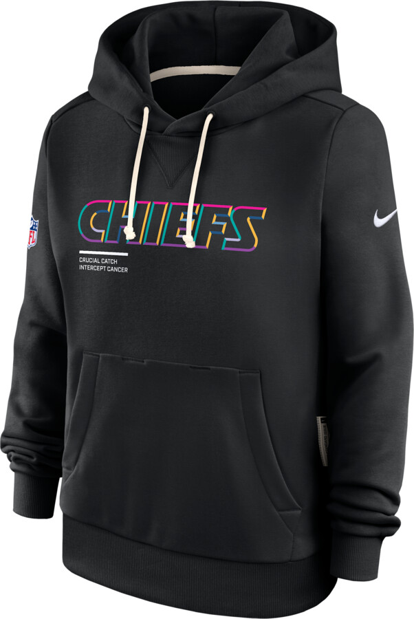 Kansas City Chiefs Crucial Catch Nike Women's Dri-FIT NFL Pullover Hoodie in Black | 03C300AZUG-HAT