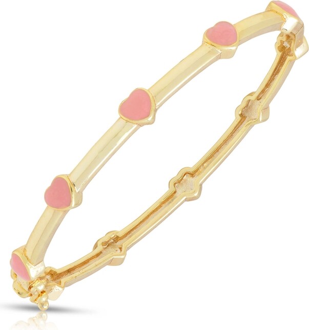 Lily Nily Girls Pink Heart Station Bangle