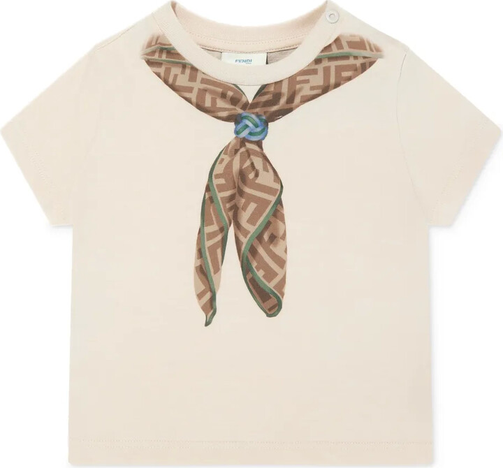 Fendi Kids scarf-print T-shirt