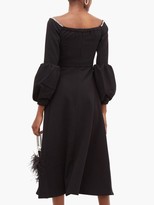 Thumbnail for your product : Self-Portrait Crystal-embellished Off-the-shoulder Cady Dress - Black