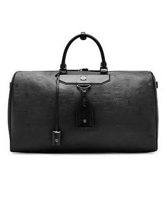 MCM Nomad Coated Large Leather Weekend Bag, Black