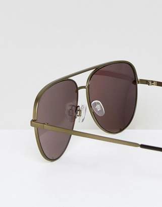 Quay X Desi Perkins High Key aviator sunglasses in gold