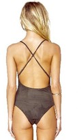 Thumbnail for your product : Blue Life Faux Suede Boogie Nights Bodysuit in Olive