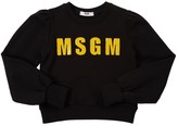 Thumbnail for your product : MSGM Sequined Logo Cotton Sweatshirt