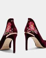 Thumbnail for your product : Ted Baker SAVIOV Embroidered velvet courts