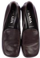 Thumbnail for your product : Prada Leather Square-Toe Loafers
