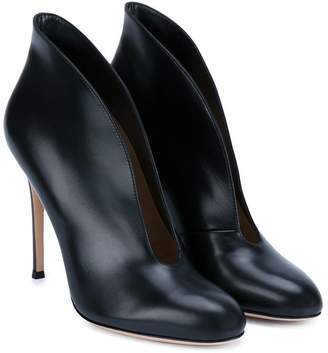 Gianvito Rossi Black Leather Vamp 110 Ankle Boots