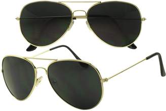 Top Gun Sunglass Stop Shop Sunglass Stop - Metal Aviator Sunglasses with Super Dark Black Lenses ( , Black)
