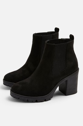 black leather ankle boots topshop