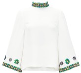 Thumbnail for your product : Andrew Gn Sequin-embellished Flared-sleeve Top - White