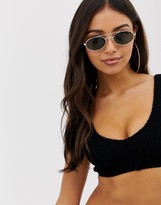 Thumbnail for your product : ASOS DESIGN DESIGN fuller bust mix and match crinkle v front crop bikini top in black dd