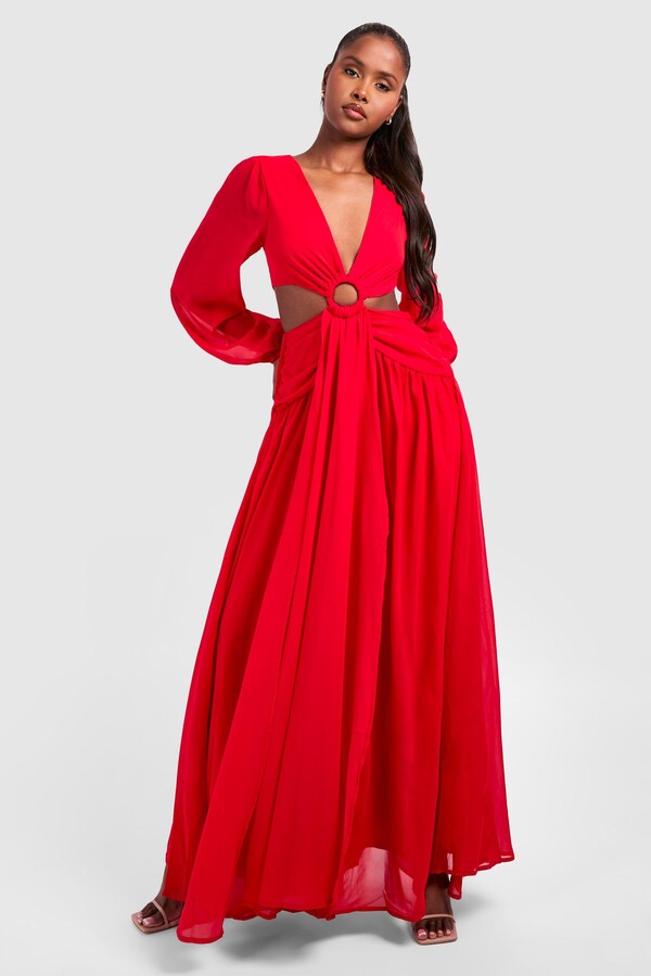 boohoo Chiffon Cut Out Maxi Dress ShopStyle