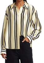 Thumbnail for your product : KHAITE Lucien Striped Silk Top