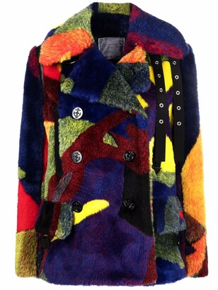 Sacai Patchwork Double-Breasted Coat
