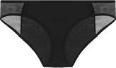 Thumbnail for your product : Skin Mesh-trimmed Stretch Cotton-jersey Mid-rise Briefs