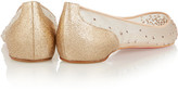 Thumbnail for your product : Christian Louboutin Body Strass embellished mesh point-toe flats