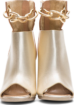 Thumbnail for your product : Rick Owens Tan & Platinum Chain Peron Wedge Boots