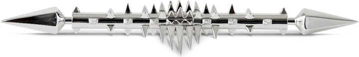 Kasun Collar Bar With Armoured Studded Sleeve Silver