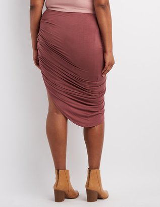 Charlotte Russe Plus Size Knotted Asymmetrical Skirt