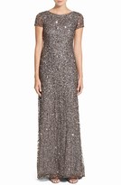 Thumbnail for your product : Adrianna Papell Short Sleeve Sequin Mesh Gown (Regular & Petite)
