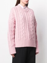 Thumbnail for your product : AMI Paris Crew Neck Cable Knit Oversize Sweater