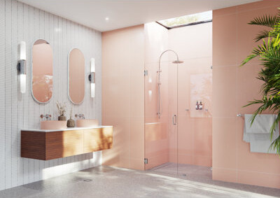 Glass Warehouse Illume 53 in. x 78 in. Fully Frameless Wall Hinge Shower Door